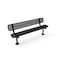 Mytcoat 6ft Outdoor Bench with Back, Surface Mount, Black, Punched Steel, Textured Coating 804214 - alternate 1
