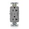 Leviton DPl Dup Rec 20A 125V 2MCtrl Self-Gr Gry 16352-2PG - alternate 1