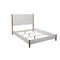 Homeroots Natural and White Solid Wood And Upholstery Full Bed Frame 524834 - alternate 4
