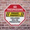 Signmission No Trespassing Private Property Vio, 10 inch X 10 inch, Aluminum Metal Signs, 2PK OC-A-2PACK-10-99 - alternate 2