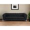 Homeroots 93" Black Italian Leather Chesterfield Sofa With Silver Legs 476526 - alternate 3