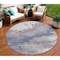 Homeroots 8' Blush And Gray Round Abstract Washable Indoor Outdoor Area Rug 631875 - alternate 1