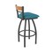 Holland Bar Stool Co Revelle 25in Swivel Counter Stool with Pewter Finish, Medium Back and Graph Tidal Seat 881 - alternate 3
