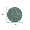 Homeroots 8' Round Turquoise Round Oriental Washable Non Skid Indoor Outdoor Area Rug 563849 - alternate 3