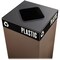 Safco Square Recycling Bin, Black, Steel, 1 Openings 2989BL - alternate 1