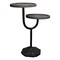Homeroots 19" Natural and Black Solid Wood and Iron Round Double Tray Top End Table 571199 - alternate 2