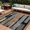 Homeroots 8' X 10' Black Gold And Brown Striped Washable Indoor Outdoor Area Rug 616643 - alternate 1