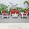 Leisuremod Walbrooke Modern White Patio Conversation With Square Fire Pit With Slats Design & Tank Holder, Red WWS-27-20-57-31-R - alternate 4