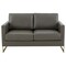 Leisuremod Lincoln Upholstered Leather Loveseat with Gold Frame, Grey LA55GR-L - alternate 4