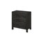 Homeroots 30" Black Solid Wood Distressed Carved Scrollwork Three Drawer Nightstand 569587 - alternate 2