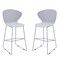 Homeroots Set of Two 26" Gray Heavy Duty Plastic and Metal Low Back Counter Height Bar Chairs, 2PK 555092 - alternate 1