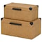 Homeroots Set of Two Brown And Black Faux Rattan Nesting Storage Boxes With Lids, 2PK 712931 - alternate 3