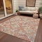 Homeroots 5' X 8' Coral And Orange Geometric Washable Indoor Outdoor Area Rug 609131 - alternate 4
