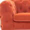 Homeroots 97" Orange Fabric Chesterfield Sofa With Silver Legs 488834 - alternate 3