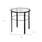 Homeroots 22" Black And Clear Glass And Steel Round End Table 543815 - alternate 3