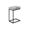 Homeroots 10.25" X 15.75" X 24.5" Grey Finish Drawer And Black Metal Accent Table 333188 - alternate 1
