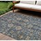 Homeroots 5' X 8' Navy Blue Beige And Taupe Oriental Washable Indoor Outdoor Area Rug 582099 - alternate 1