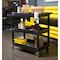 Luxor Cart, (2) Tub, 1 Flat shelves, 18"x32", High Density Polyethylene (Shelf)/Polyvinyl Chloride (Leg) EC121HD-B - alternate 2