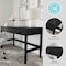 Martha Stewart Rhett Home Office 3 Drawer Desk w/Tapered Legs in Black w/Oil Rubbed Bronze Hardware NAN-PS-23504-BK-BK-MS - alternate 4