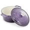 Megachef 5 Quarts Round Enameled Cast Iron Casserole with Lid in Gradient Purple 750124519M - alternate 2
