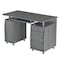 Homeroots 48" Gray Wood Computer Desk With Two Drawers 723749 - alternate 1