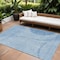 Homeroots 10' X 14' Denim Blue And Sky Blue Striped Washable Indoor Outdoor Area Rug 583069 - alternate 1