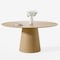 Homeroots 60" Natural Wood Pedestal Base Round Top Dining Table 721099 - alternate 1