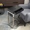 Homeroots 26" Silver Metallic and Black Veneer End Table with Drawer 544064 - alternate 3