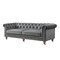 Homeroots 93" Dark Gray Velvet Chesterfield Wood Sofa 543983 - alternate 4