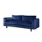 Homeroots 88" Navy Blue Velvet Sofa With Black Legs 318808 - alternate 1