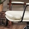 Homeroots 23" Off White Faux Leather And Brown Swivel Arm Chair 526381 - alternate 6