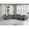 Homeroots Gray Italian Leather Modular L Shaped Eight Piece Corner Sectional With Console 534868 - alternate 2
