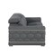 Homeroots 71" Gray And Silver Genuine Leather Loveseat 546442 - alternate 6