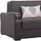 Homeroots 74" Brown Faux Leather Convertible Futon Sleeper Sofa And Toss Pillows With Storage 607183 - alternate 3