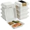 Eco Harmony Products Bagasse Hinged Food Storage Container, PFAS-Free, White, 3 compartments, 8.5" x 8", 200PK 804609 - alternate 1