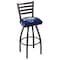 Holland Bar Stool Co 36" Blk Wrinkle Villanova Swivel Bar Stool, Ladder Back L01436Vilnva - alternate 1
