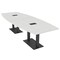 Skutchi Designs Boat Conference Table With Power, 48 in W, 120 in L, White HAR-BOT-48x120-DOU.BK-WA7976-EBLK - alternate 1