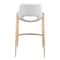 Homeroots Set of Two 26" White And Gold Faux Leather And Steel Low Back Counter Height Bar Chairs 555668 - alternate 2