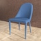 Leisuremod Seville Modern Leather Dining Side Chair with Iron Legs in Navy Blue SC48NBU - alternate 3