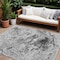 Homeroots 10' X 14' Gray Charcoal And Silver Abstract Washable Indoor Outdoor Area Rug 577961 - alternate 1