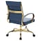 Leisuremod Benmar Leather Office Chair with Gold Frame, Navy Blue BOG19BUL - alternate 2