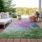 Homeroots 5' X 8' Purple Olive Green And Silver Abstract Washable Indoor Outdoor Area Rug 617366 - alternate 3