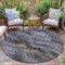Homeroots 8' Taupe And Ivory Round Abstract Washable Indoor Outdoor Area Rug 631325 - alternate 3