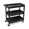 Luxor Cart, (2) Tub, 1 Flat shelves, 18"x32", High Density Polyethylene (Shelf)/Polyvinyl Chloride (Leg) EC121HD-B - alternate 3