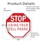 Signmission Stop Using Your Cell Phone, 10 Inch X 10 Inch, Vinyl Decal OC-D-10-78 - alternate 3