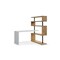 Homeroots 93" White and Natural Wood and Metal L Shape Writing Desk 543808 - alternate 3