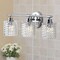 Jonathan Y Spaulding Vintage 22 in. 3-Light Iron/Chevron Pattern Glass Farmhouse Cottage LED Vanity Light, Chrom JYL3550A - alternate 3