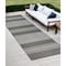Homeroots 8' Runner Blue and Gray Striped Stain Resistant Indoor Outdoor Runner Rug 531650 - alternate 1