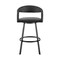 Homeroots 30" Black Faux Leather and Iron Low Back Bar Height Swivel Bar Chair 569183 - alternate 5