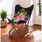 Homeroots 26" Black Tropical Butterfly Chair 556450 - alternate 3